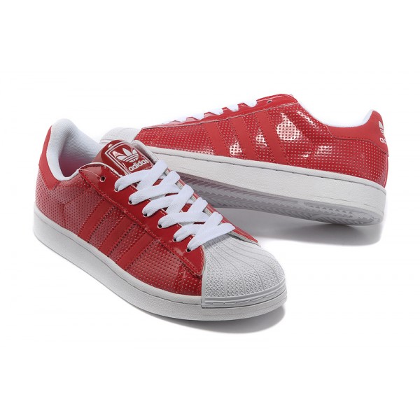 basket superstar femme rouge