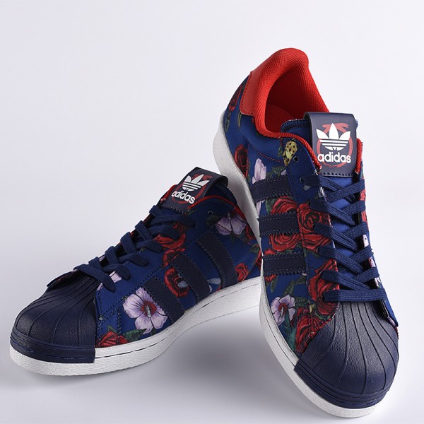 adidas superstar fleur bleu